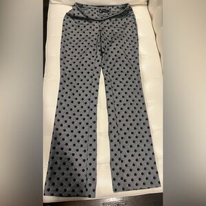 New York & Company Black Polka Dot Herringbone Pants